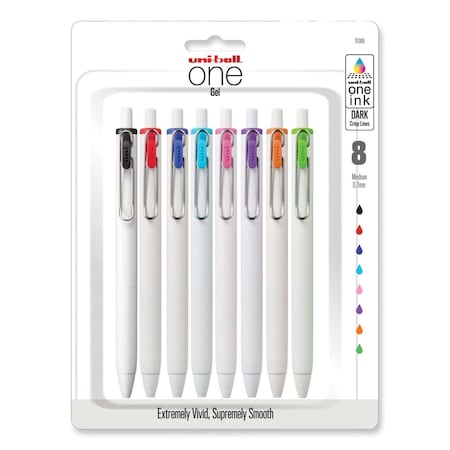 Uni-Ball Retractable Unione Gel Pen, Assorted Color, 8PK UBC70309